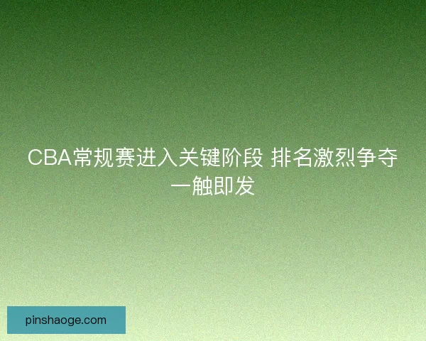 CBA常规赛进入关键阶段 排名激烈争夺一触即发